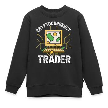 Kryptowährungs Händler Crypto Trader Krypto - Kinder Premium Organic Sweatshirt - Schwarz - Vorne - AI Model Kid Female (0cm)