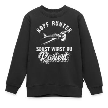 Modellflug Modellbau Modellfliegen | Modellbauer - Kinder Premium Organic Sweatshirt - Schwarz - Vorne - AI Model Kid Female (0cm)