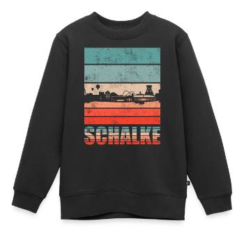 Schalke Skyline Fan Schalke Fanartikel - Kinder Premium Organic Sweatshirt - Schwarz - Vorne - AI Model Kid Female (0cm)