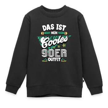 90er Jahre - Kinder Premium Organic Sweatshirt - Schwarz - Vorne - AI Model Kid Female (0cm)