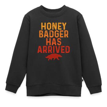 Honigdachs Ist Angekommen - Kinder Premium Organic Sweatshirt - Schwarz - Vorne - AI Model Kid Female (0cm)