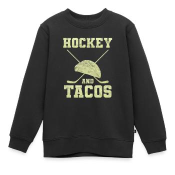 Hockey And Tacos - Kinder Premium Organic Sweatshirt - Schwarz - Vorne - AI Model Kid Female (0cm)