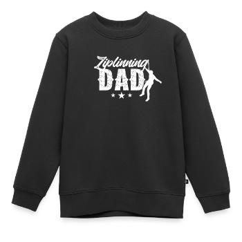 Ziplining Papa Sport Zipline Sprüche Seilrutsche - Kinder Premium Organic Sweatshirt - Schwarz - Vorne - AI Model Kid Female (0cm)