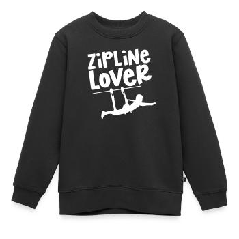 Ziplining Lovers Sport Zipline Zipline Zip Line - Kids Premium Organic Sweatshirt - black - Front - AI Model Kid Female (0cm)