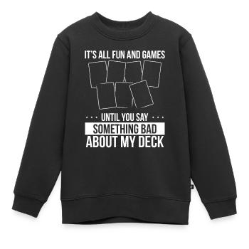 Trading Card Game About my Deck Trade Cards - Kinder Premium Organic Sweatshirt - Schwarz - Vorne - AI Model Kid Female (0cm)