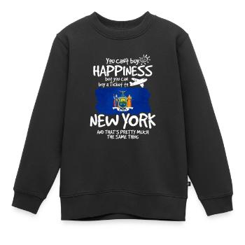 New York - Sweat Premium enfant bio - noir - Devant - AI Model Kid Female (0cm)