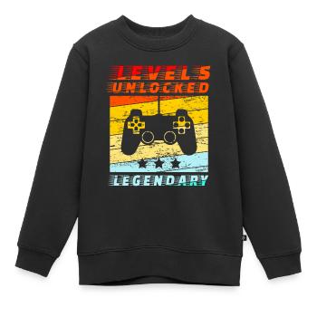 5. Geburtstag Level 5 unlocked - Kinder Premium Organic Sweatshirt - Schwarz - Vorne - AI Model Kid Female (0cm)