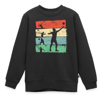 Beach-volley - Sweat Premium enfant bio - noir - Devant - AI Model Kid Female (0cm)