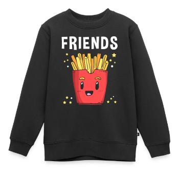 Pommes Frites Pommes Geschenk Pommes Fritten Spruc - Kinder Premium Organic Sweatshirt - Schwarz - Vorne - AI Model Kid Female (0cm)
