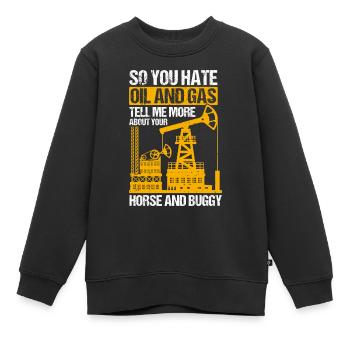 Hate Oil and Gas En savoir plus sur les pantalons et les buggys - Sweat Premium enfant bio - noir - Devant - AI Model Kid Female (0cm)