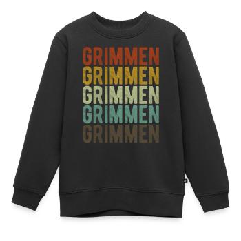 Grimmen Stadt Retro Vintage - Kinder Premium Organic Sweatshirt - Schwarz - Vorne - AI Model Kid Female (0cm)