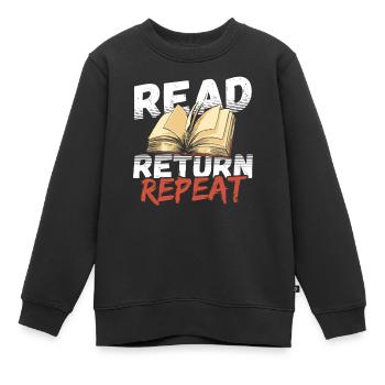 Read Return Repeat Librarian Library Book Lover - Kinder Premium Organic Sweatshirt - Schwarz - Vorne - AI Model Kid Female (0cm)