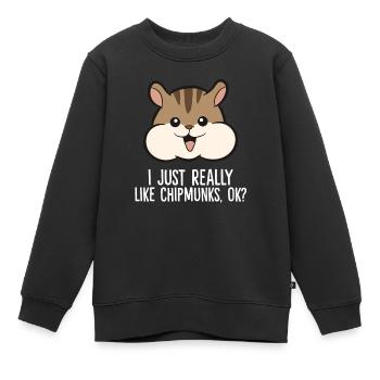 J’aime beaucoup les Chipmunks - Sweat Premium enfant bio - noir - Devant - AI Model Kid Female (0cm)