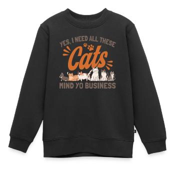 Chats Propriétaire de chat Animaux de compagnie Cadeau - Sweat Premium enfant bio - noir - Devant - AI Model Kid Female (0cm)