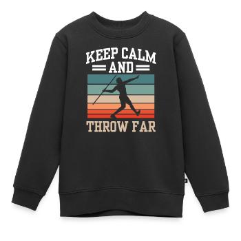 Restez calme et lancez des lancers de javelot lointains - Sweat Premium enfant bio - noir - Devant - AI Model Kid Female (0cm)
