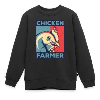 Chicken Farmer Agriculture Agriculteur Farmer Farm - Kinder Premium Organic Sweatshirt - Schwarz - Vorne - AI Model Kid Female (0cm)