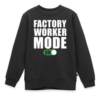 Mode Ouvrier d’usine activé - Sweat Premium enfant bio - noir - Devant - AI Model Kid Female (0cm)