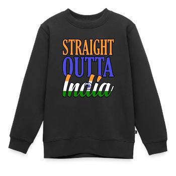Inde - Sweat Premium enfant bio - noir - Devant - AI Model Kid Female (0cm)