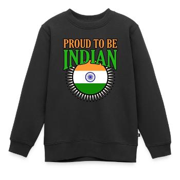 Inde - Sweat Premium enfant bio - noir - Devant - AI Model Kid Female (0cm)