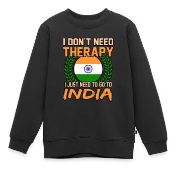Inde - Sweat Premium enfant bio - noir - Devant - AI Model Kid Female (0cm)