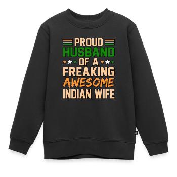 Inde - Sweat Premium enfant bio - noir - Devant - AI Model Kid Female (0cm)