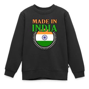 Inde - Sweat Premium enfant bio - noir - Devant - AI Model Kid Female (0cm)