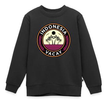 Indonésie - Sweat Premium enfant bio - noir - Devant - AI Model Kid Female (0cm)