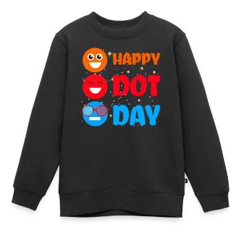 Cute Dot Pattern Colorful Smile Happy Dot Day - Kinder Premium Organic Sweatshirt - Schwarz - Vorne - AI Model Kid Female (0cm)