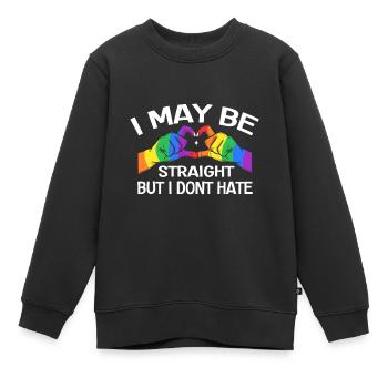 J’aime être hétéro, mais je déteste les gays LGBTQ - Sweat Premium enfant bio - noir - Devant - AI Model Kid Female (0cm)