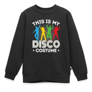 Disco 80s 70s Disco Party Outfit DiscoTheque - Sweat Premium enfant bio - noir - Devant - AI Model Kid Female (0cm)