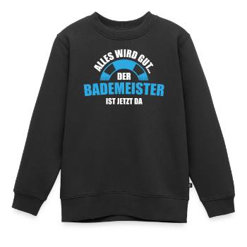 Bademeister Rettungsschwimmer Schwimmmeister - Kinder Premium Organic Sweatshirt - Schwarz - Vorne - AI Model Kid Female (0cm)