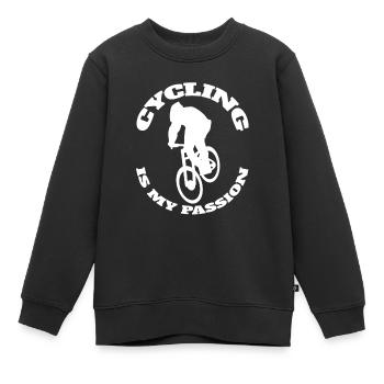 Fahrrad Radfahren Mountainbike Radeln Fahrradtour - Kinder Premium Organic Sweatshirt - Schwarz - Vorne - AI Model Kid Female (0cm)