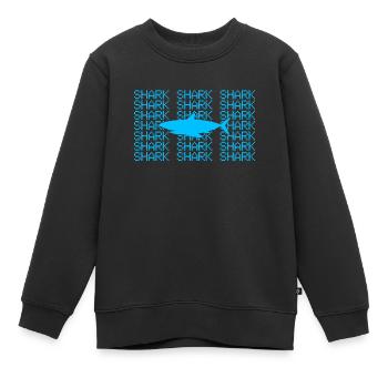 Requin - Sweat Premium enfant bio - noir - Devant - AI Model Kid Female (0cm)