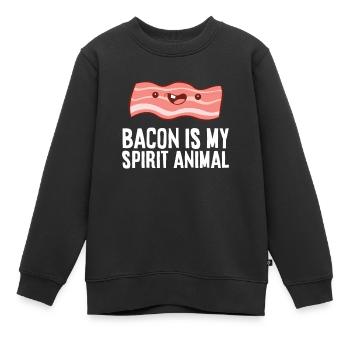 Speck ist mein Seelentier Lustiger Speck - Kinder Premium Organic Sweatshirt - Schwarz - Vorne - AI Model Kid Female (0cm)
