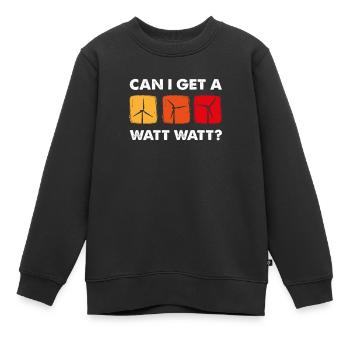 Puis-je obtenir un watt watt, technicien en éolienne - Sweat Premium enfant bio - noir - Devant - AI Model Kid Female (0cm)