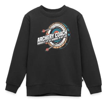 Tir à l’arc Flèche Tir à l’arc Tir à l’arc - Sweat Premium enfant bio - noir - Devant - AI Model Kid Female (0cm)