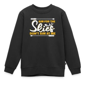 Bogenschütze Bogensport Pfeil Bogen Bogenschießen - Kinder Premium Organic Sweatshirt - Schwarz - Vorne - AI Model Kid Female (0cm)