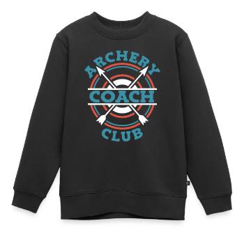 Bogenschütze Bogensport Pfeil Bogen Bogenschießen - Kinder Premium Organic Sweatshirt - Schwarz - Vorne - AI Model Kid Female (0cm)