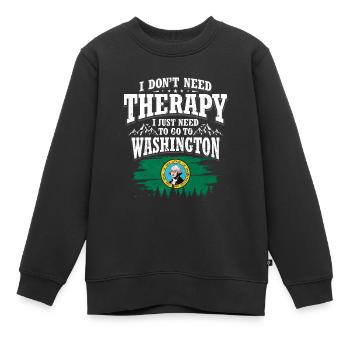 Washington - Sweat Premium enfant bio - noir - Devant - AI Model Kid Female (0cm)