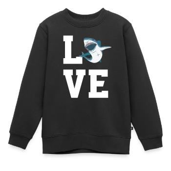 Chers requins - Sweat Premium enfant bio - noir - Devant - AI Model Kid Female (0cm)