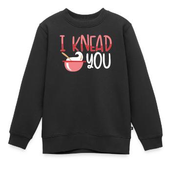 Ich Knete Dich Teig - Kinder Premium Organic Sweatshirt - Schwarz - Vorne - AI Model Kid Female (0cm)