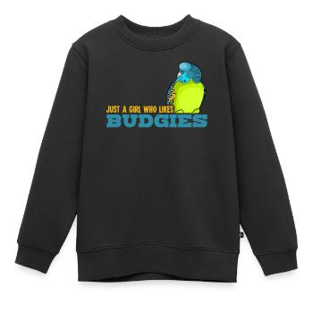 Perruche Fille Perruche Perruche - Sweat Premium enfant bio - noir - Devant - AI Model Kid Female (0cm)