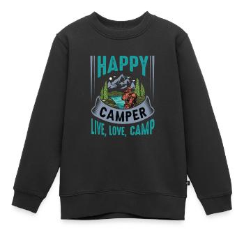 Camping Campingplatz zelten Zelt Wohnwagen Fotos - Kinder Premium Organic Sweatshirt - Schwarz - Vorne - AI Model Kid Female (0cm)