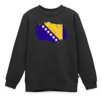 Bosnien Und Herzegowina Flagge - Kinder Premium Organic Sweatshirt - Schwarz - Vorne - AI Model Kid Female (0cm)