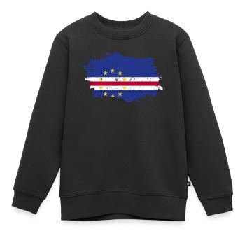 Drapeau du Cap-Vert Grunge Drapeau du Cap-Vert - Sweat Premium enfant bio - noir - Devant - AI Model Kid Female (0cm)