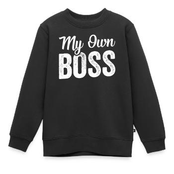 Mon propre patron Freelancer Travailleur indépendant - Sweat Premium enfant bio - noir - Devant - AI Model Kid Female (0cm)