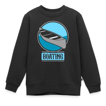 Boating Yacht Sailboat Boat Boat - Kids Premium Organic Sweatshirt - black - Front - AI Model Kid Female (0cm)