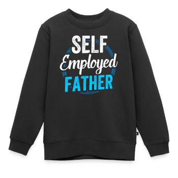 Self-employed father Freelancer Self-employed - Kids Premium Organic Sweatshirt - black - Front - AI Model Kid Female (0cm)