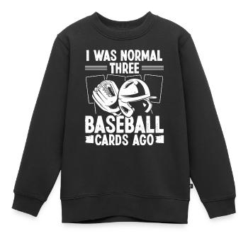 Sports Cards I was normal three Card Collector - Kinder Premium Organic Sweatshirt - Schwarz - Vorne - AI Model Kid Female (0cm)