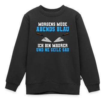 Maurer - Kinder Premium Organic Sweatshirt - Schwarz - Vorne - AI Model Kid Female (0cm)